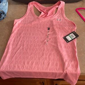 NWT pink UA racer back tank size L